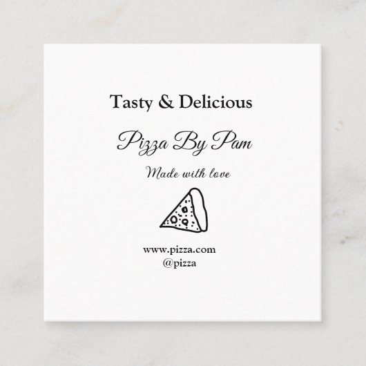 ラブアッドbsiで作られた美味しいピザレストランカフェ スクエア名刺 (正面)