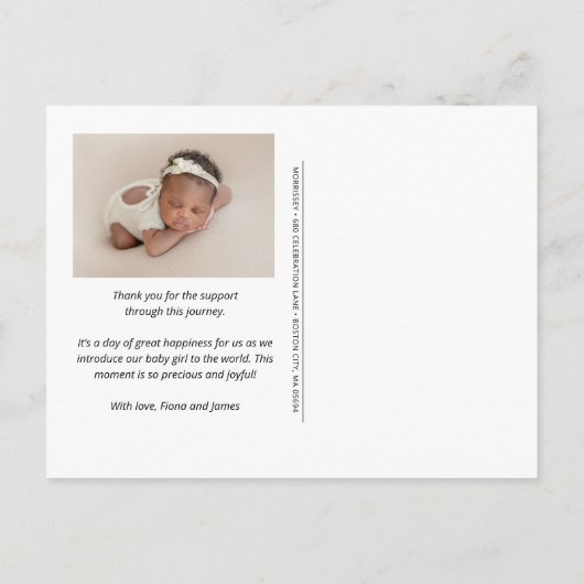 ラブアッモダントサイトフォトコラージュ誕生 案内ポストカード (裏面)