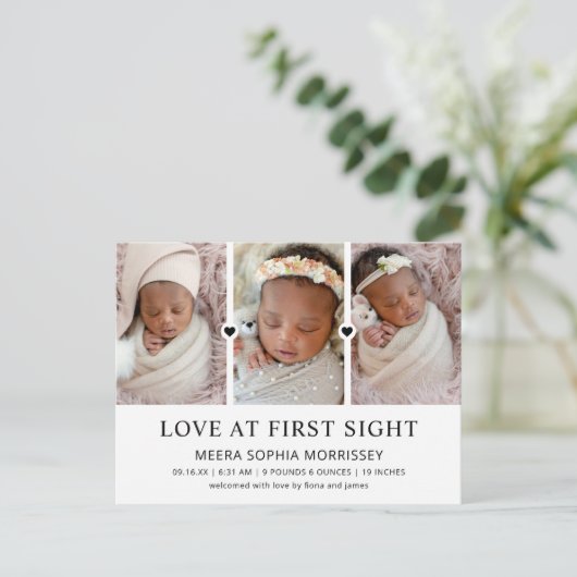 ラブアッモダントサイトフォトコラージュ誕生 案内ポストカード (スタンド正面)