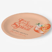 ラブアッモダントファーストスピリッツレトロブライダルシャワー ペーパープレート (アングル)