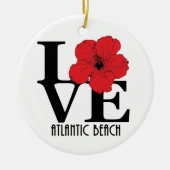 ラブアトランティックビーチレッドハイビスカス セラミックオーナメント (正面)