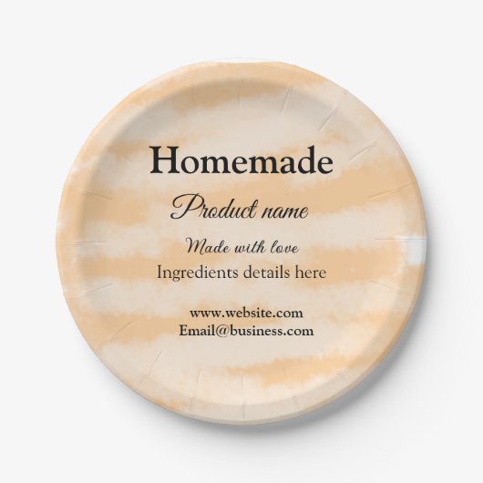 ラブアド文字サイトで自家製ベーカリー ペーパープレート (正面)