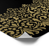 ラブアニバーサリーお祝いフォトブラックn金ゴールド ポスター (角)