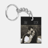ラブアニバーサリーカップル写真日付イニシャル キーホルダー (正面左)