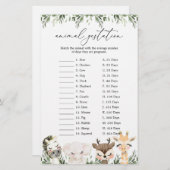 ラブアニマルベビーシャワー動物の妊娠ゲーム (正面/裏面)