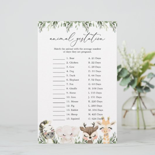 ラブアニマルベビーシャワー動物の妊娠ゲーム (スタンド正面)