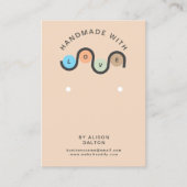 ラブアパーソナライズされたイヤリング付き手作りジュエリー 名刺 (正面)