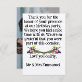 ラブアパーソナライズされたリザクションフラットサンキューカード サンキューカード (正面/裏面)