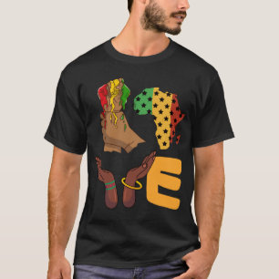 ラブアフリカマップメラニンアフリカ大陸アメリカ Tシャツ