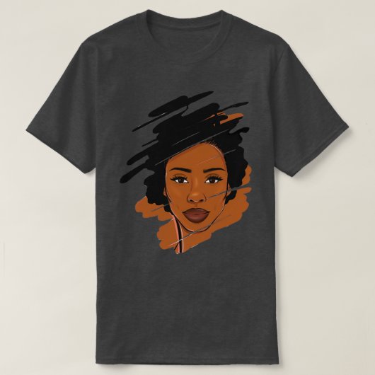ラブアフリカン女性ターバン女性アフリカ美しい Tシャツ (デザイン正面)