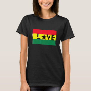 ラブアフリカ国旗誇りを持ったメラニン・アフリカ・ガーナの地図B Tシャツ