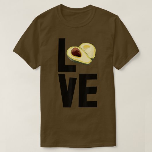 ラブアボカドおもしろいフルーツウィメンズ Tシャツ (デザイン正面)