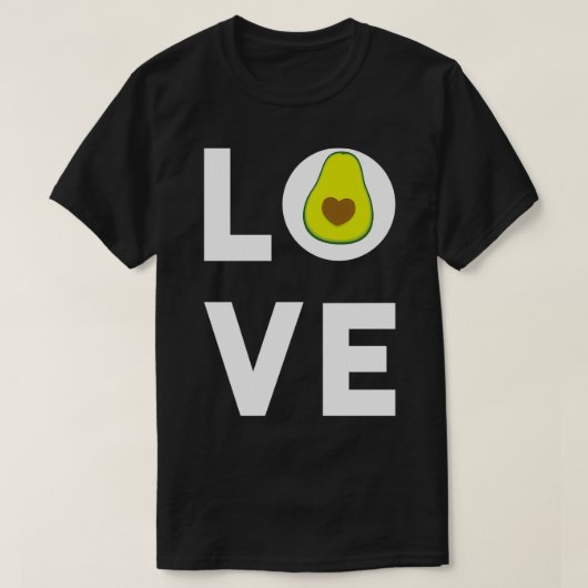 ラブアボカドおもしろい Tシャツ (デザイン正面)