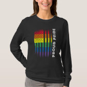 ラブアメリカ国旗レインボー誇りを持ったゲイLgbt Pri Tシャツ (正面)