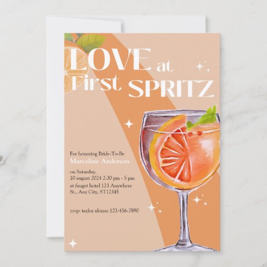 ラブアモダンッエレガントトファーストスピリッツブライダルシャワー 招待状 (正面)