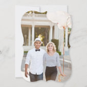 ラブアローとハートお洒落写真日付の保存 セーブザデート (裏面)