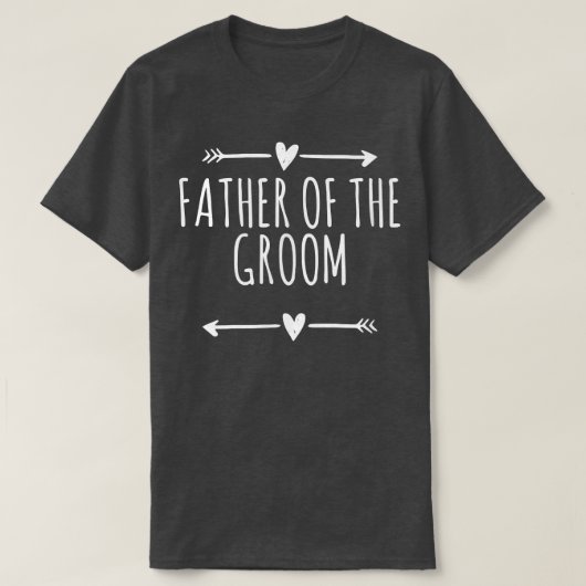 ラブアローズおもしろいハート新郎の父 Tシャツ (デザイン正面)