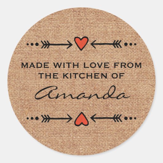 ラブアローズハートキッチンラップで作る ラウンドシール (正面)