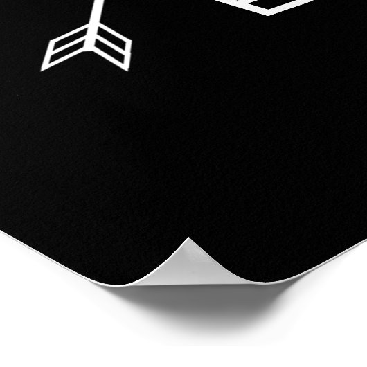 ラブアロー白黒ポスターウォールアート ポスター (角)