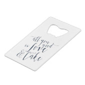 ラブアンドケーキタイポグラフィ クレジットカード栓抜き (正面アングル)