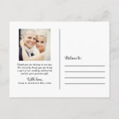 ラブアンドサンクス手書きスクリプト結婚式写真 ポストカード (裏面)