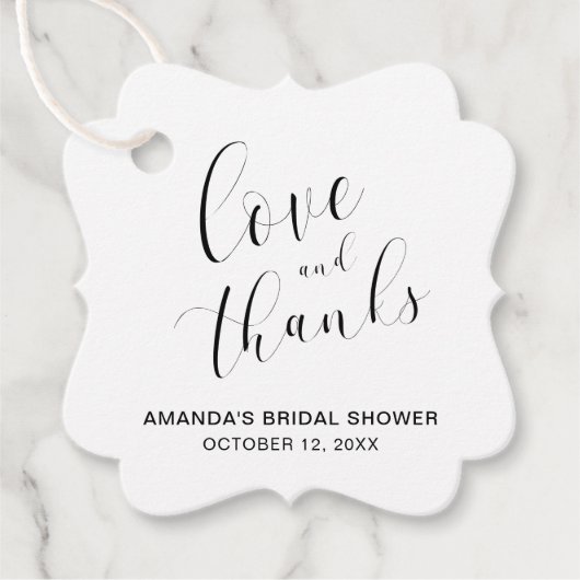 ラブアンドサンクス タイポグラフィ ブライダルシャワー フェイバータグ (正面)