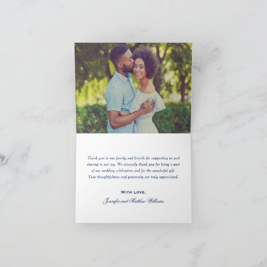 ラブアンドサンクス ブッシュ ネイビー ウェディング フォト サンキューカード (内部)