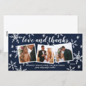 ラブアンドサンクス ホリデー ウェディング 感謝状 ネイビー シーズンカード (正面/裏面)