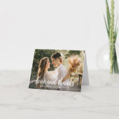 ラブアンドサンクス ホワイトスクリプト 結婚式の写真 サンキューカード (正面)