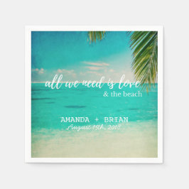 ラブアンドザビーチ結婚式ナプキンス スタンダードカクテルナプキン