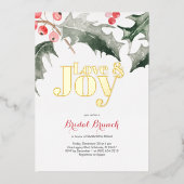 ラブアンドジョイボタニカルホリー&ベリーブライダルシャワー 箔招待状 (正面)
