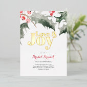 ラブアンドジョイボタニカルホリー&ベリーブライダルシャワー 箔招待状 (立ち正面)