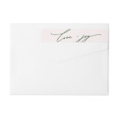 ラブアンドジョイ書道赤面ピンク差出人住所 ラップアラウンドラベル (裏面)