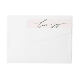 ラブアンドジョイ書道赤面ピンク差出人住所 ラップアラウンドラベル