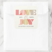 ラブアンドジョイ澄んジオタイポグラフィホリデー結婚ズ スクエアシール (バッグ)