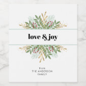 ラブアンドジョーホリデーウィンターグリーナリークリスマス ワインラベル (シングルラベル)