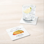 ラブアンドタコスのリハーサルディナー スクエアペーパーコースター (インサイチュ)