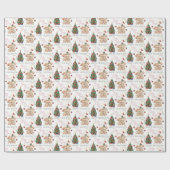 ラブアンドハグスクリスマスバニーラッピング紙 ラッピングペーパー (フラット)