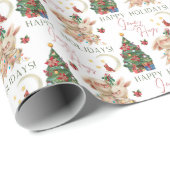 ラブアンドハグスクリスマスバニーラッピング紙 ラッピングペーパー (ロールコーナー)