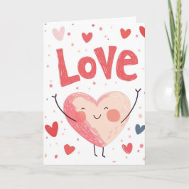 ラブアンドビッグハートバレンタインデー カード