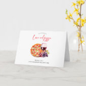 ラブアンドピザブライダルシャワーありがとう カード (黄色い花)