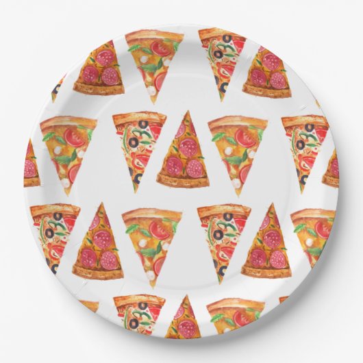 ラブアンドピザリハーサルディナーブライダルシャワー ペーパープレート (正面)