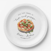 ラブアンドピモダンザリハーサルディナー紙 ペーパープレート (正面)