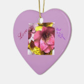 ラブアンドフラワーズハートバレンティーンズデイオーナメント セラミックオーナメント (左)