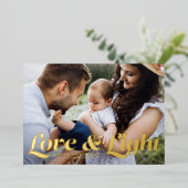 ラブアンドライトレトロタイポグラフィフォトハヌカー 箔シーズンカード (立ち正面)