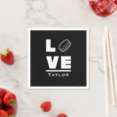 ラブアンドライブアイスホッケースポーツファン名前をカスタムする スタンダードカクテルナプキン (インサイチュ)