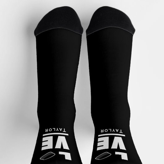 ラブアンドライブアイスホッケースポーツファン名前をカスタムする ソックス (上部)