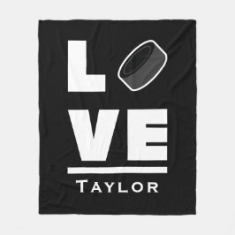 ラブアンドライブアイスホッケースポーツファン名前をカスタムする フリースブランケット