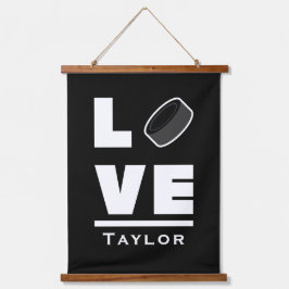 ラブアンドライブアイスホッケースポーツファン名前をカスタムする 吊り下げ型タペストリー