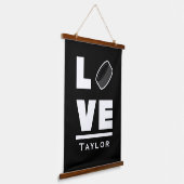 ラブアンドライブアイスホッケースポーツファン名前をカスタムする 吊り下げ型タペストリー (傾斜あり)